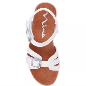 Nina Girls Lacey Sandals White Size 3